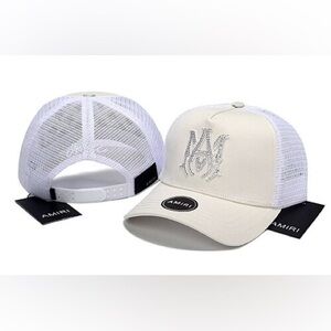 AMIRI Cream Mesh Trucker Hat